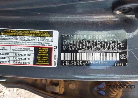 2011 Toyota Camry Le из США, поврежденный, VIN 4T1BF3EK6BU681923